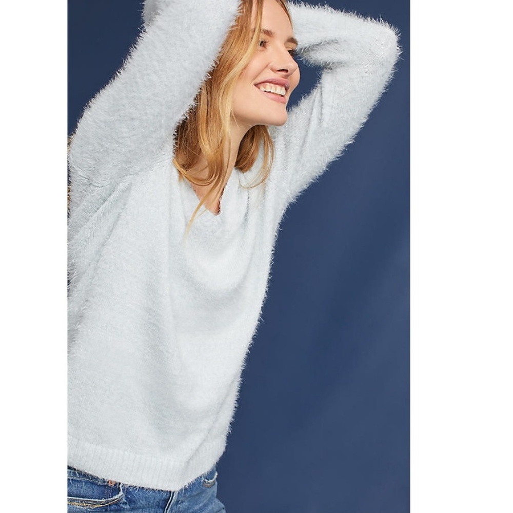 Anthropologie Eyelash V-Neck Pullover  new - Picture 3 of 4